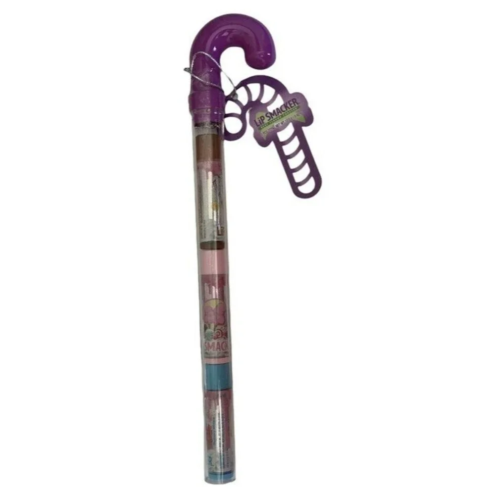 Lip Smacker Trio 3 Pack Lip Balm Purple Candy Cane Holiday Limited Edition